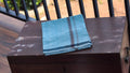 Light Blue Kasargod Handloom Mundu/Panche with Teal Border