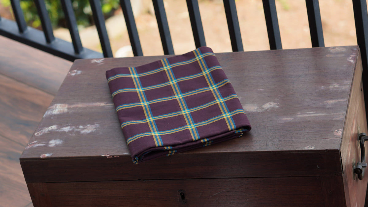 Deep Dusty Purple Kasaragod Handloom Dress Material