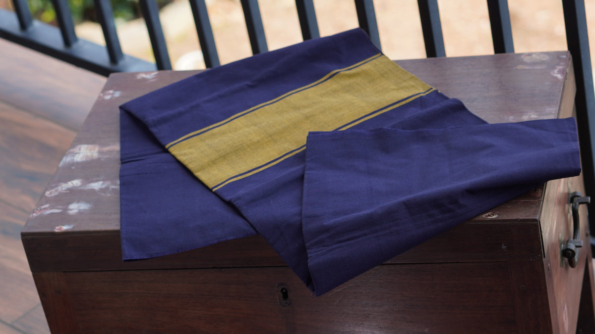 Navy Blue Kasaragod Handloom Dress Material