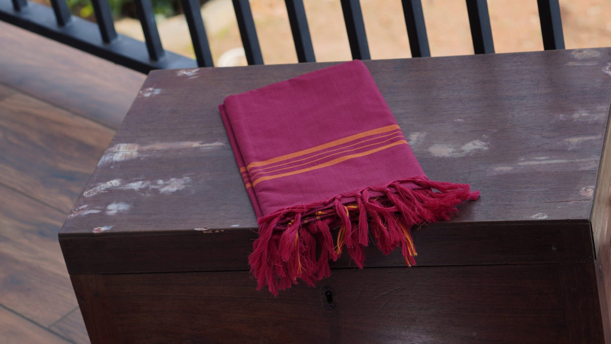 Maroon Kasaragod Handloom Unstitched Salwar Set