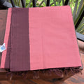 Mauve Pink Plain Kasargod Handloom Saree With Dark Brown Border