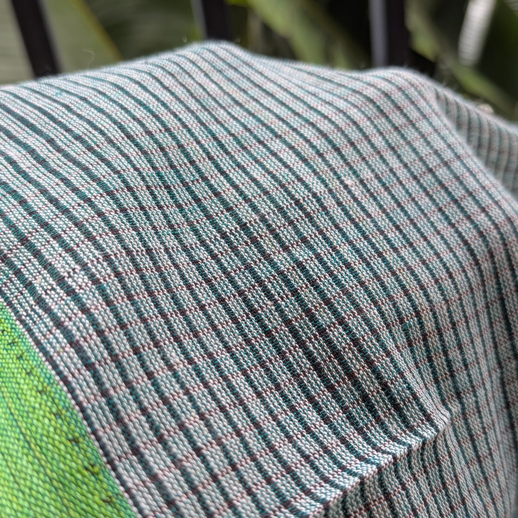 Light Green Patteda Anchu Handloom Saree with Orange and Green Border