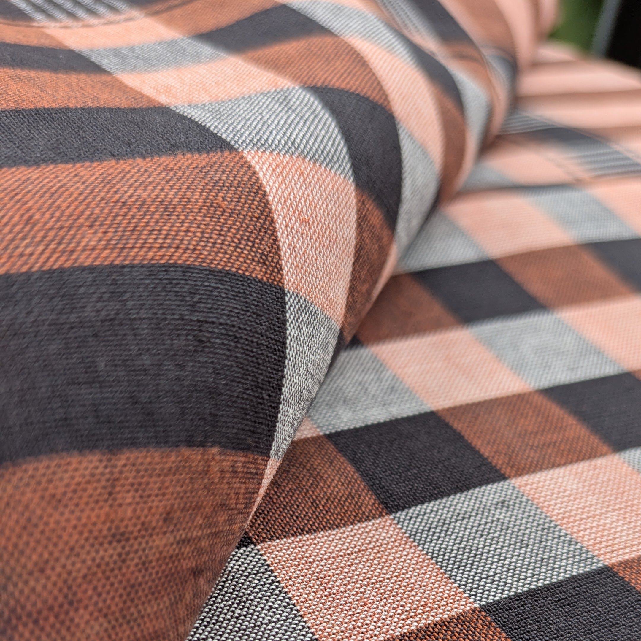 Brown & Black Checkered Handloom Mundu/Panche
