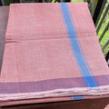 Light Brown Handloom Mundu/Panche with Blue Border