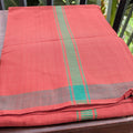Brown/Kavi Handloom Mundu/Panche with Green Border