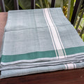 Light Green Handloom Mundu/Panche with White Border